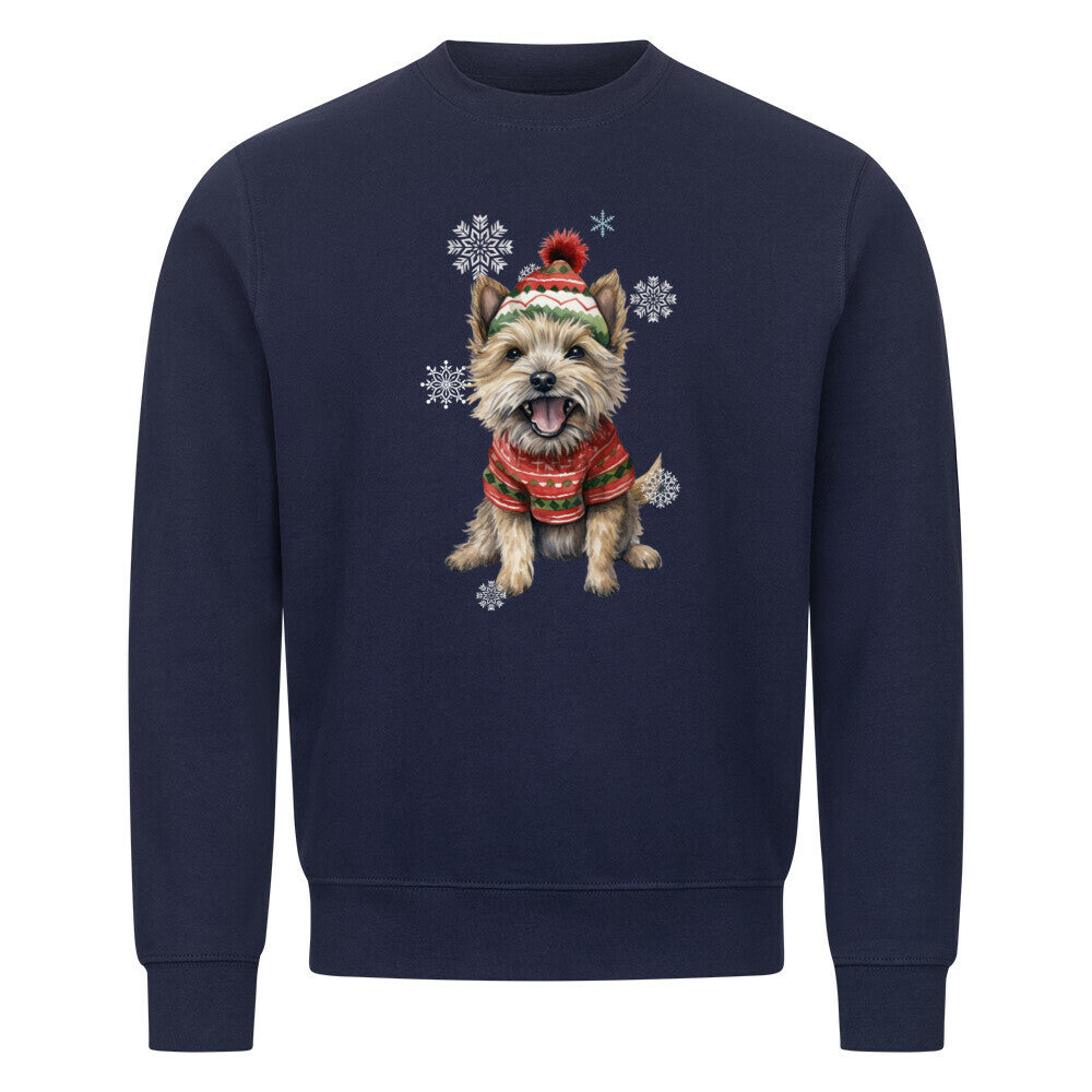 Premium Sweatshirt "Cairn Terrier Winter" Navy Blue – hunde-shirt.de