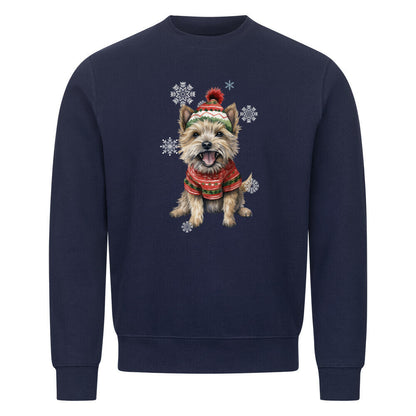 Premium Sweatshirt "Cairn Terrier Winter" Navy Blue – hunde-shirt.de