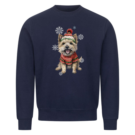 Premium Sweatshirt "Cairn Terrier Winter" Navy Blue – hunde-shirt.de