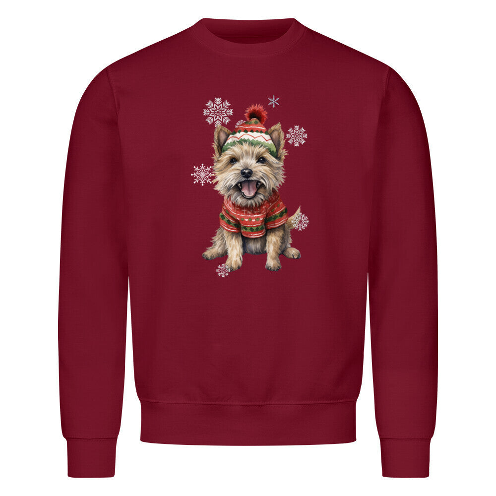 Premium Sweatshirt "Cairn Terrier Winter" Burgunder – hunde-shirt.de