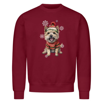 Premium Sweatshirt "Cairn Terrier Winter" Burgunder – hunde-shirt.de