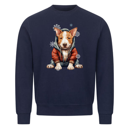 Premium Sweatshirt "Bullterrier Winterbub" Navy Blue – hunde-shirt.de