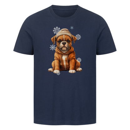 Premium T-Shirt "Boxer Winterbub" French Navy – hunde-shirt.de