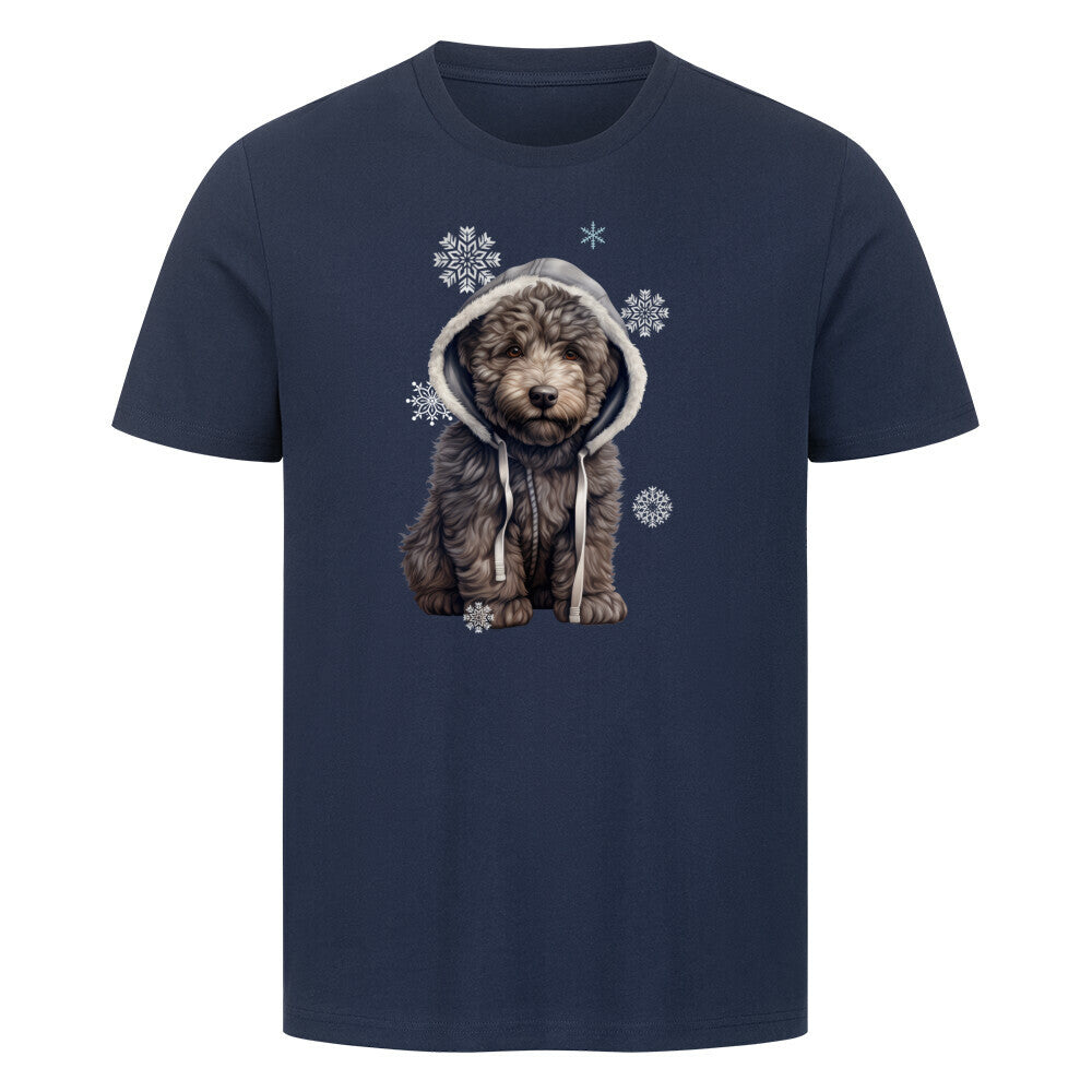 Premium T-Shirt "Bouvier Winter" French Navy – hunde-shirt.de