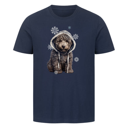 Premium T-Shirt "Bouvier Winter" French Navy – hunde-shirt.de