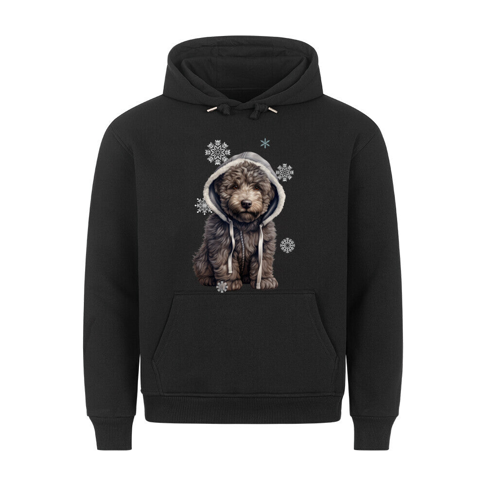 Premium Hoodie "Bouvier Winter" Schwarz – hunde-shirt.de