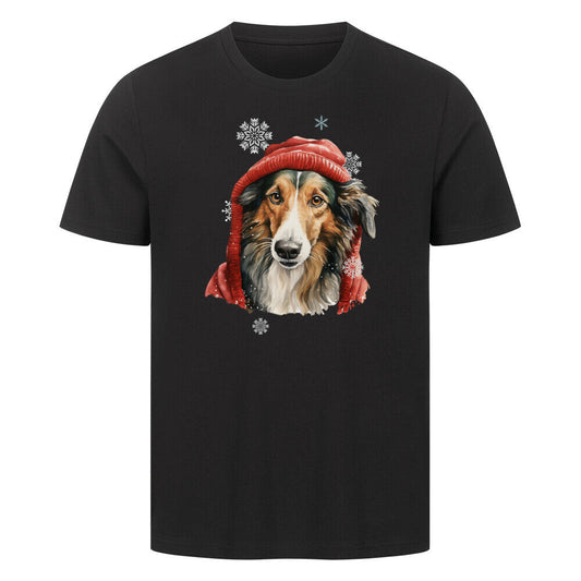 Premium T-Shirt "Barsoi Winter" Schwarz – hunde-shirt.de