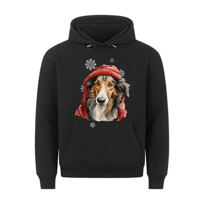 Premium Hoodie "Barsoi Winter" Schwarz – hunde-shirt.de
