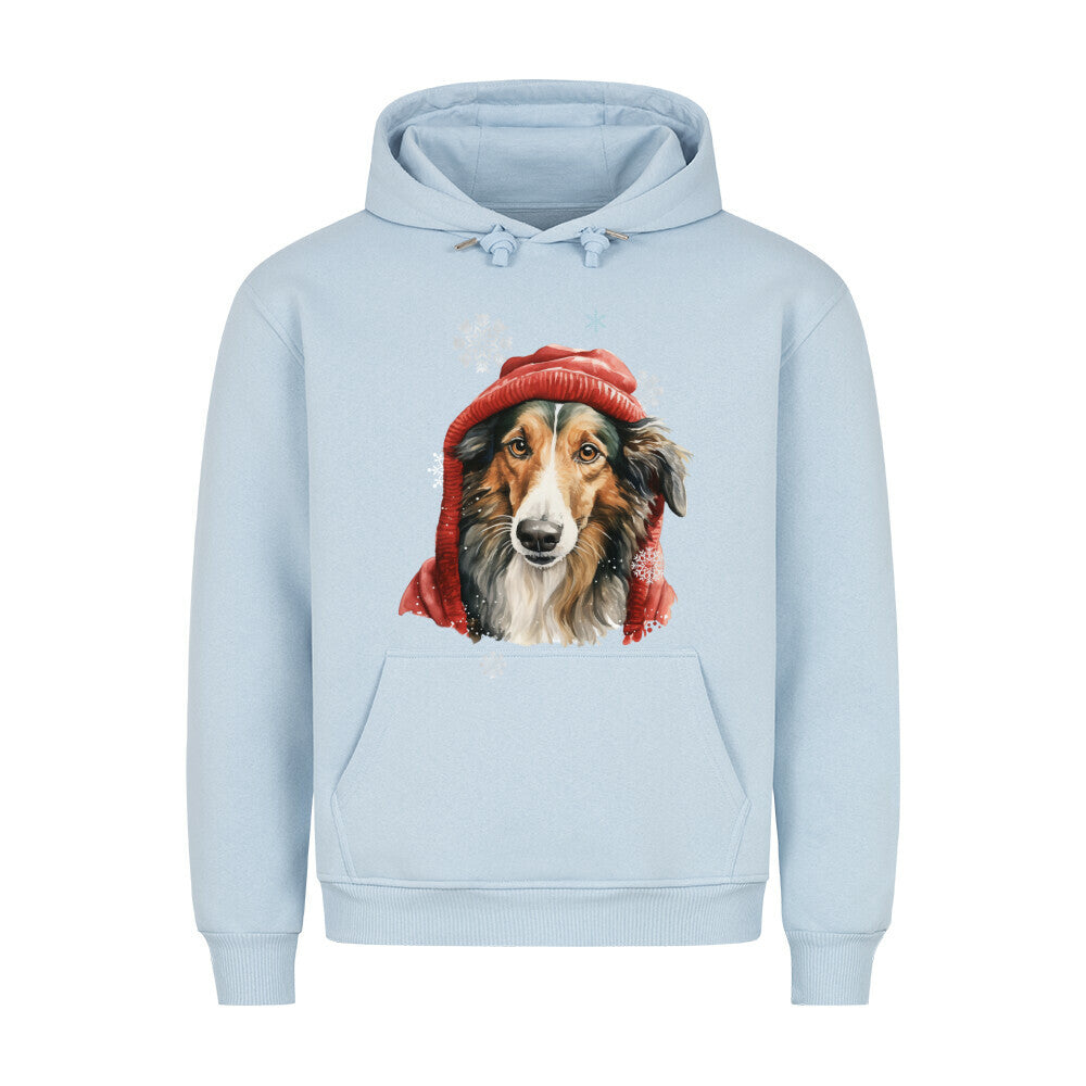 Premium Hoodie "Barsoi Winter" Babyblau – hunde-shirt.de