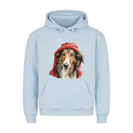 Premium Hoodie "Barsoi Winter" Babyblau – hunde-shirt.de