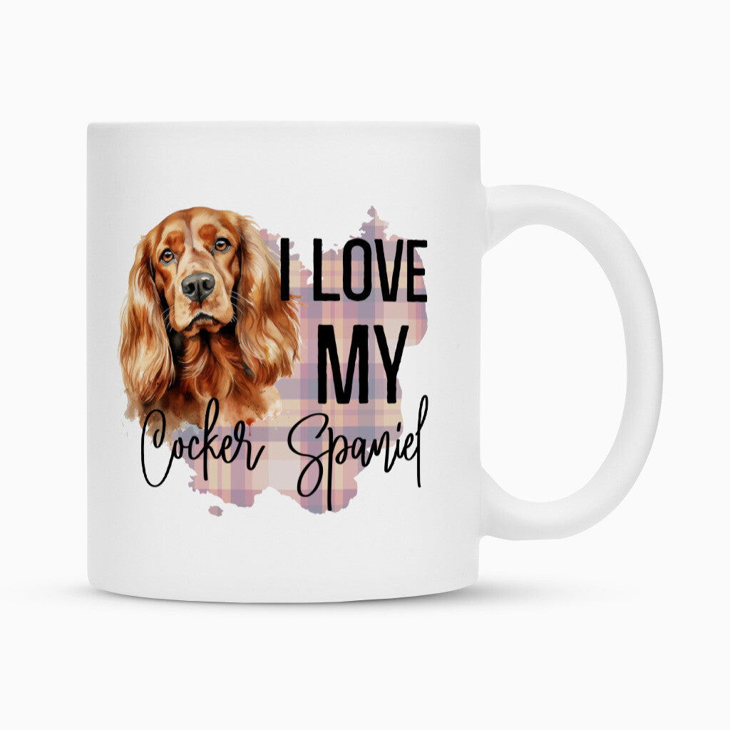 Tasse "Cocker Spaniel - I love..." Weiß – hunde-shirt.de