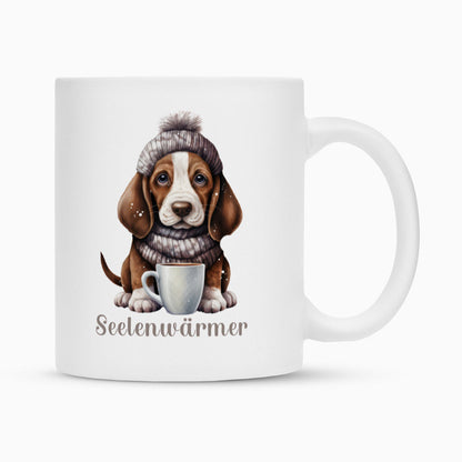 Tasse "Basset - Seelenwärmer" Weiß – hunde-shirt.de