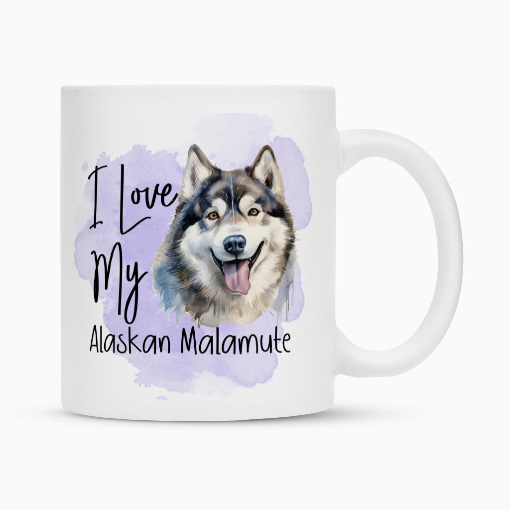 Tasse "Alaskan Malamute - I love..." Weiß – hunde-shirt.de