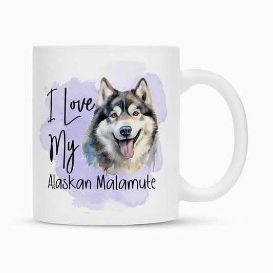 Tasse "Alaskan Malamute - I love..." Weiß – hunde-shirt.de