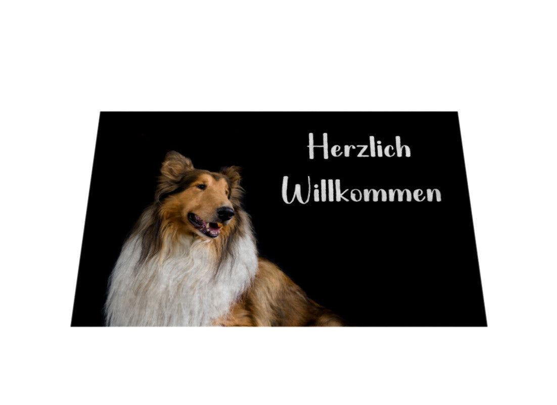 Fußmatte "Collie - Herzlich Willkommen" – hunde-shirt.de
