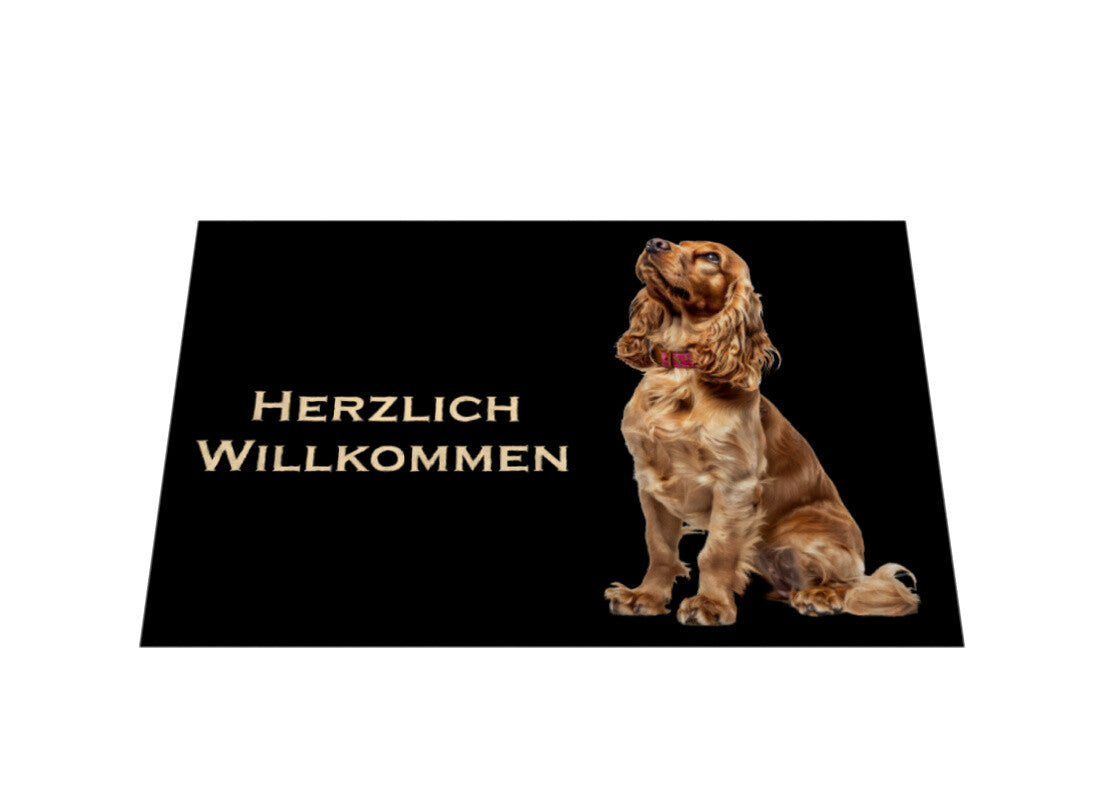 Fußmatte "Cocker Spaniel - Herzlich Willkommen" – hunde-shirt.de
