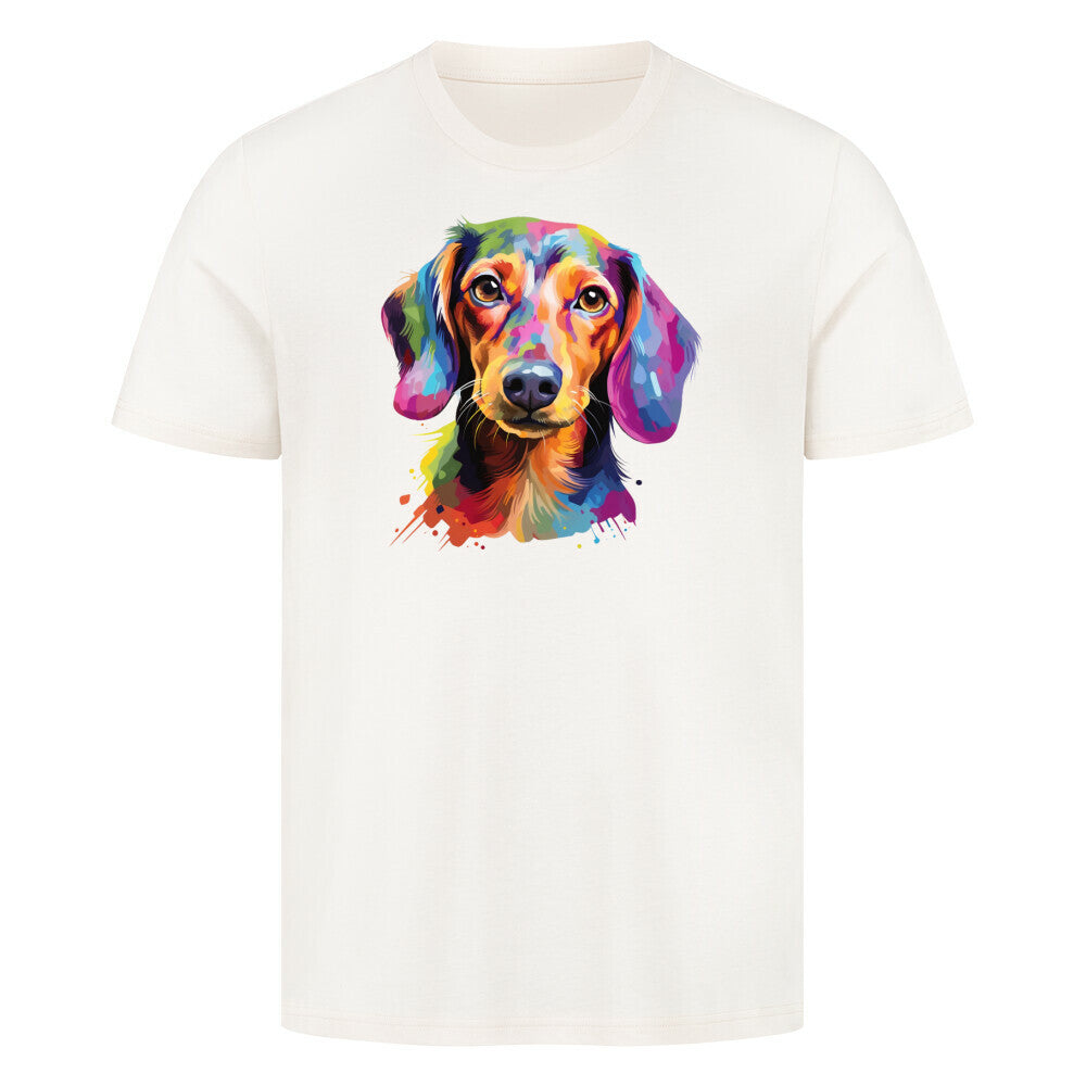 Premium T-Shirt "Dackel - Paint" Natural Raw – hunde-shirt.de