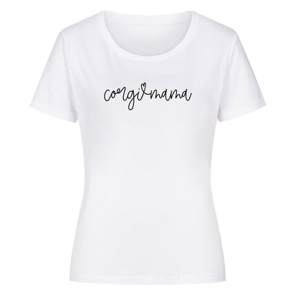 Premium Organic Damen Shirt "Corgi Mama" Weiß – hunde-shirt.de