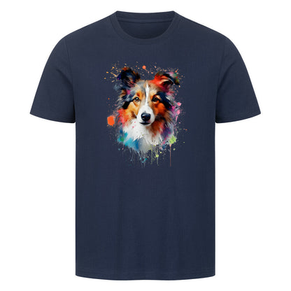 Premium T-Shirt "Collie Paint" French Navy – hunde-shirt.de