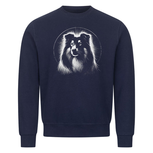 Premium Sweatshirt "Collie Bright" Navy Blue – hunde-shirt.de