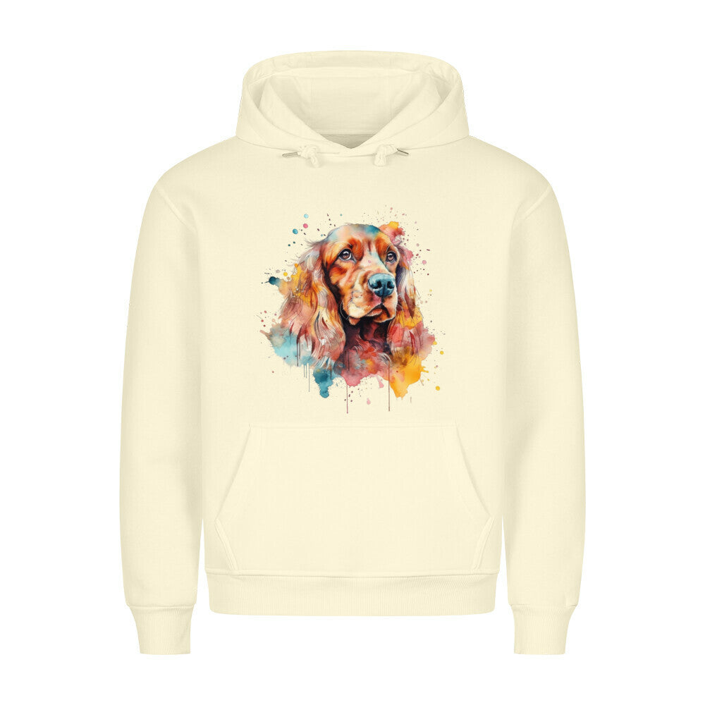 Premium Hoodie "Cocker Splash" Beige – hunde-shirt.de
