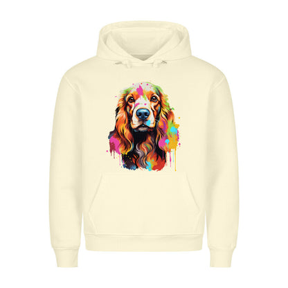 Premium Hoodie "Cocker Life" Beige – hunde-shirt.de