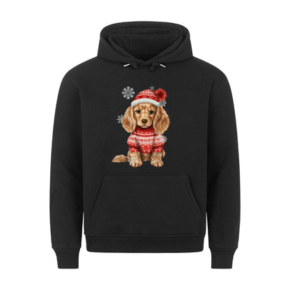Premium Hoodie "Cocker Winter" Schwarz – hunde-shirt.de