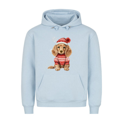 Premium Hoodie "Cocker Winter" Babyblau – hunde-shirt.de