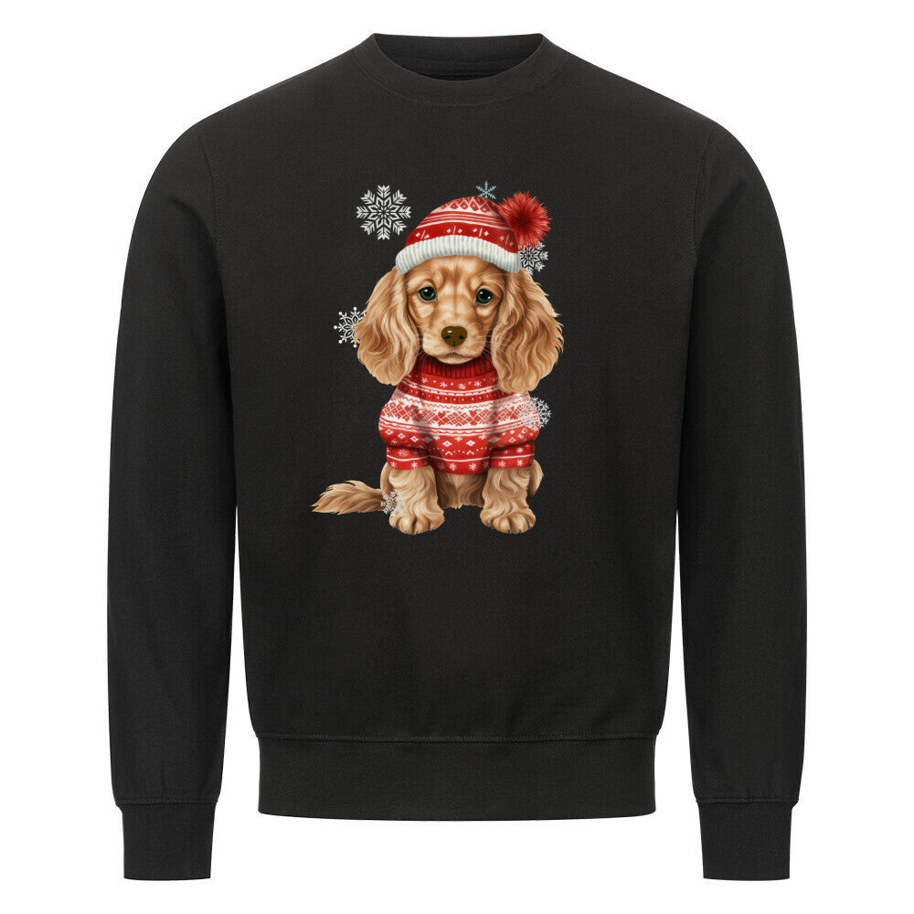 Premium Sweatshirt "Cocker Winter" Schwarz – hunde-shirt.de
