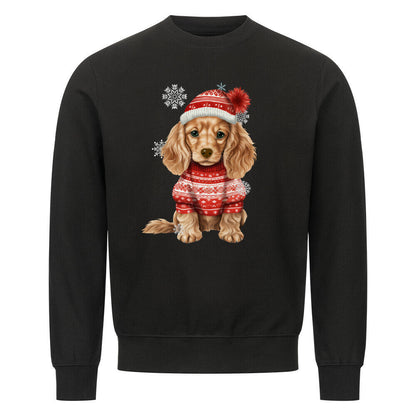 Premium Sweatshirt "Cocker Winter" Schwarz – hunde-shirt.de