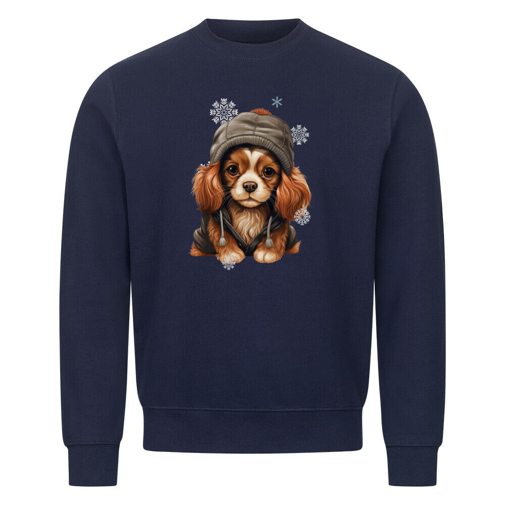Premium Sweatshirt "Cavalier King Charles Winter" Navy Blue – hunde-shirt.de