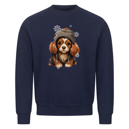Premium Sweatshirt "Cavalier King Charles Winter" Navy Blue – hunde-shirt.de