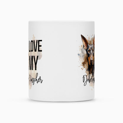 Tasse "Dobermann - I love..." – hunde-shirt.de