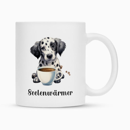 Tasse "Dalmatiner - Seelenwärmer" Weiß – hunde-shirt.de