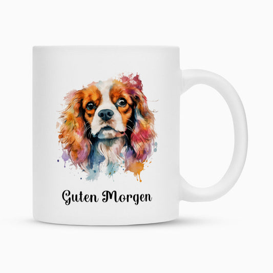 Tasse "Cavalier King Charles - Guten Morgen" Weiß – hunde-shirt.de