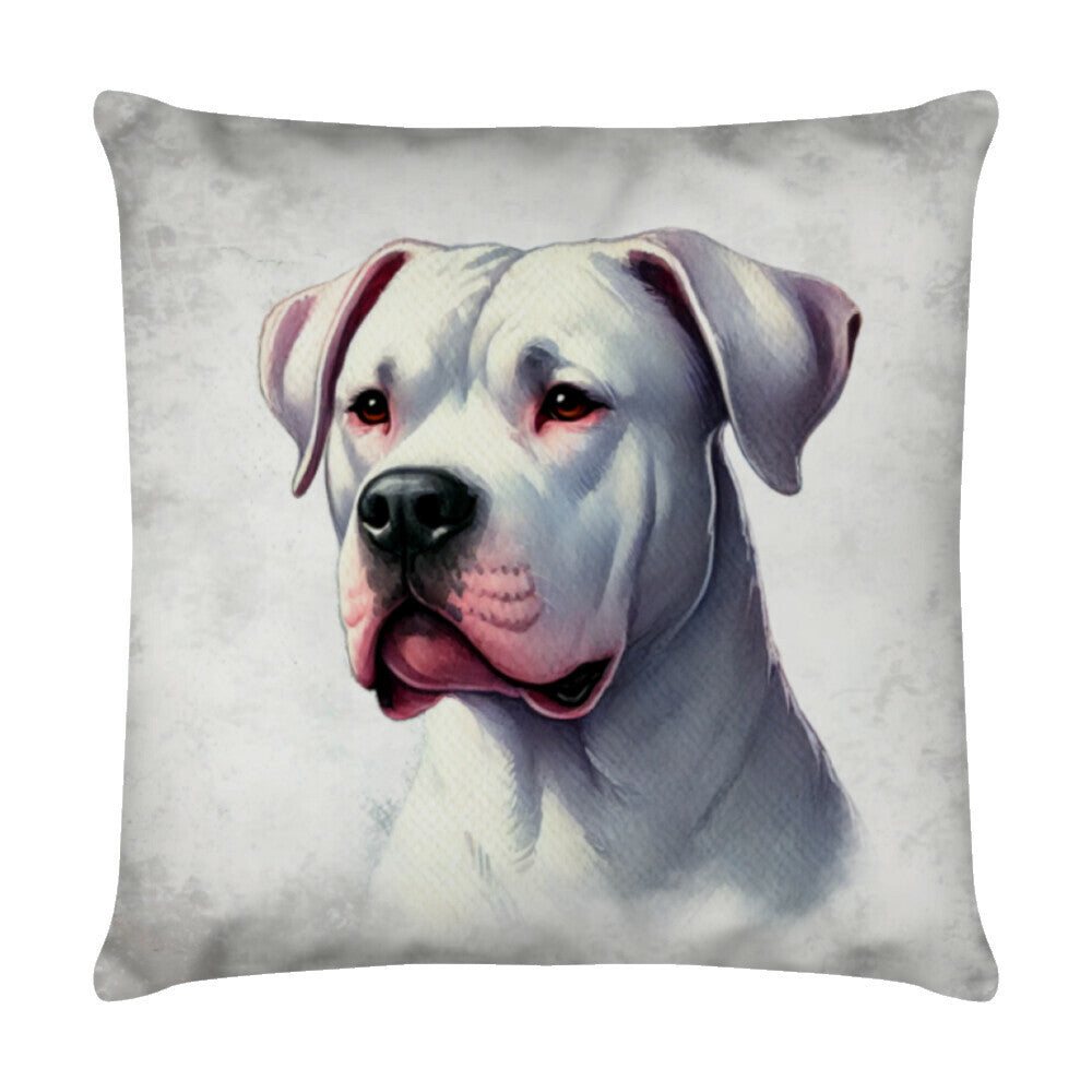 Kissen "Dogo Argentino - Portrait" Weiß – hunde-shirt.de