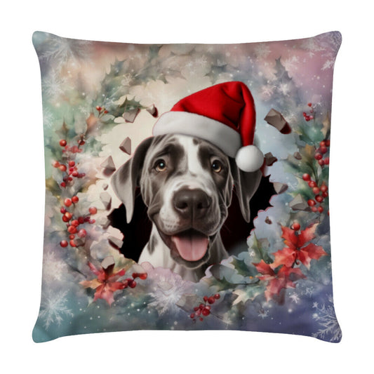 Kissen "Dogge - Weihnachten" Weiß – hunde-shirt.de