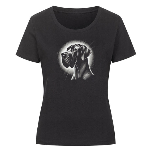 Premium Organic Damen-Shirt "Dogge Shine" Schwarz – hunde-shirt.de