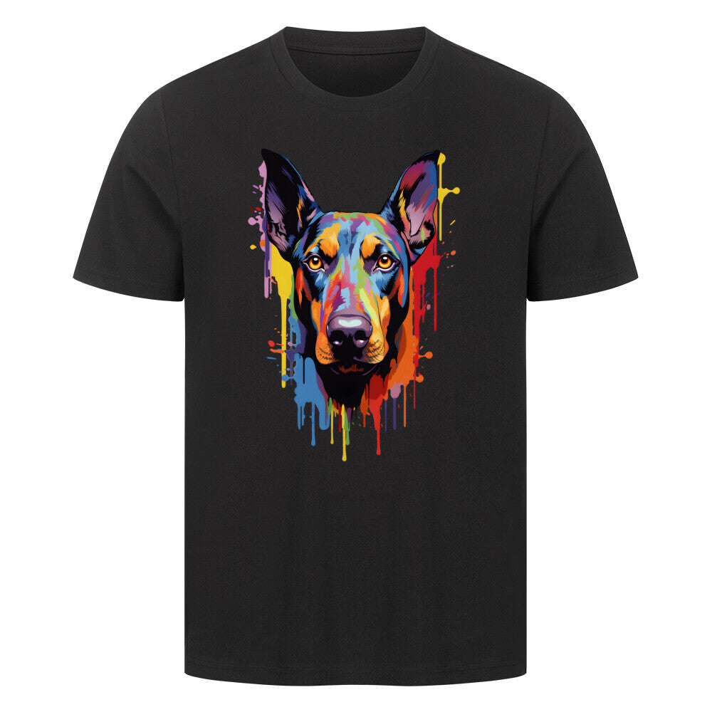 Premium T-Shirt "Dobermann Paint" Schwarz – hunde-shirt.de