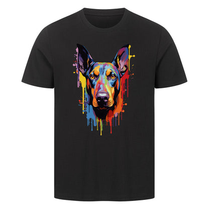Premium T-Shirt "Dobermann Paint" Schwarz – hunde-shirt.de