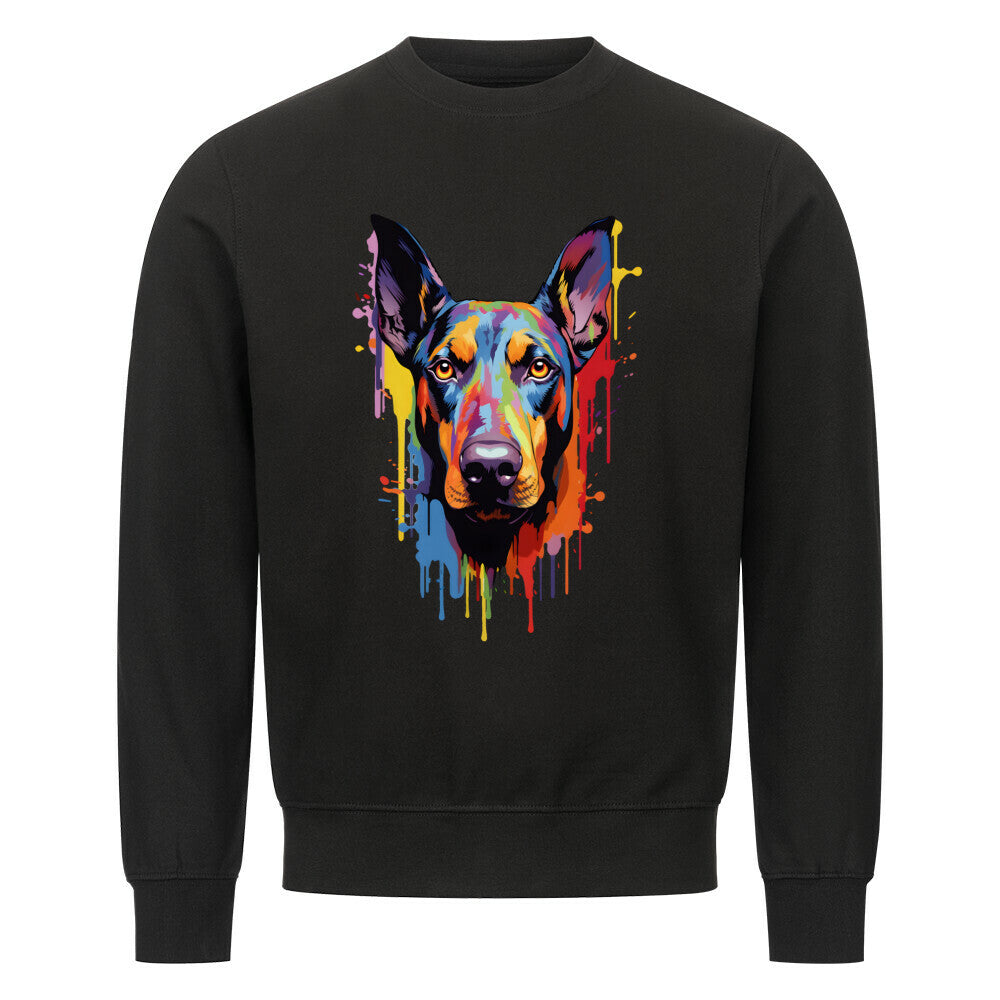 Premium Sweatshirt "Dobermann Paint" Schwarz – hunde-shirt.de