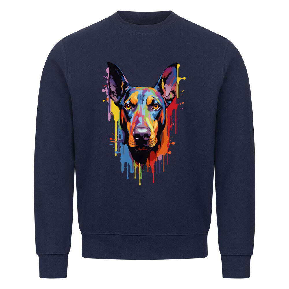 Premium Sweatshirt "Dobermann Paint" Navy Blue – hunde-shirt.de