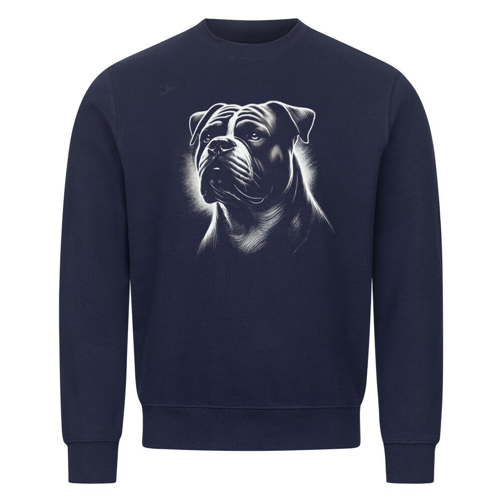 Premium Sweatshirt "American Bulldog Shine" Navy Blue – hunde-shirt.de