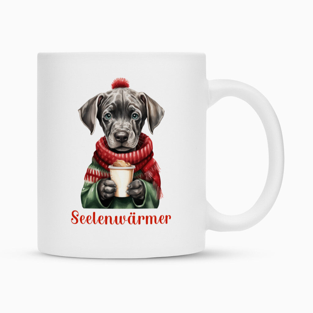 Tasse "Dogge - Seelenwärmer" Weiß – hunde-shirt.de
