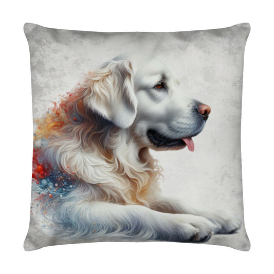 Kissen "Golden Retriever - Pause" Weiß – hunde-shirt.de