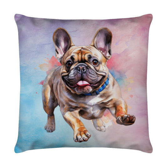 Kissen "Frenchie - Run" Weiß – hunde-shirt.de