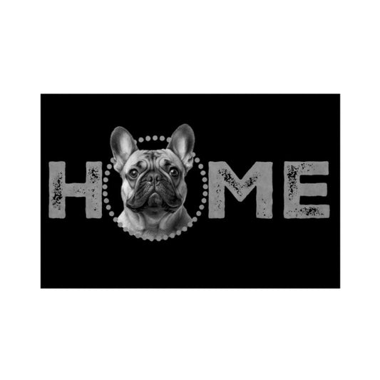 Fußmatte "Frenchi hell - HOME-Edition" Weiß – hunde-shirt.de