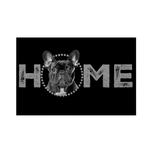 Fußmatte "Frenchi schwarz - HOME-Edition" Weiß – hunde-shirt.de