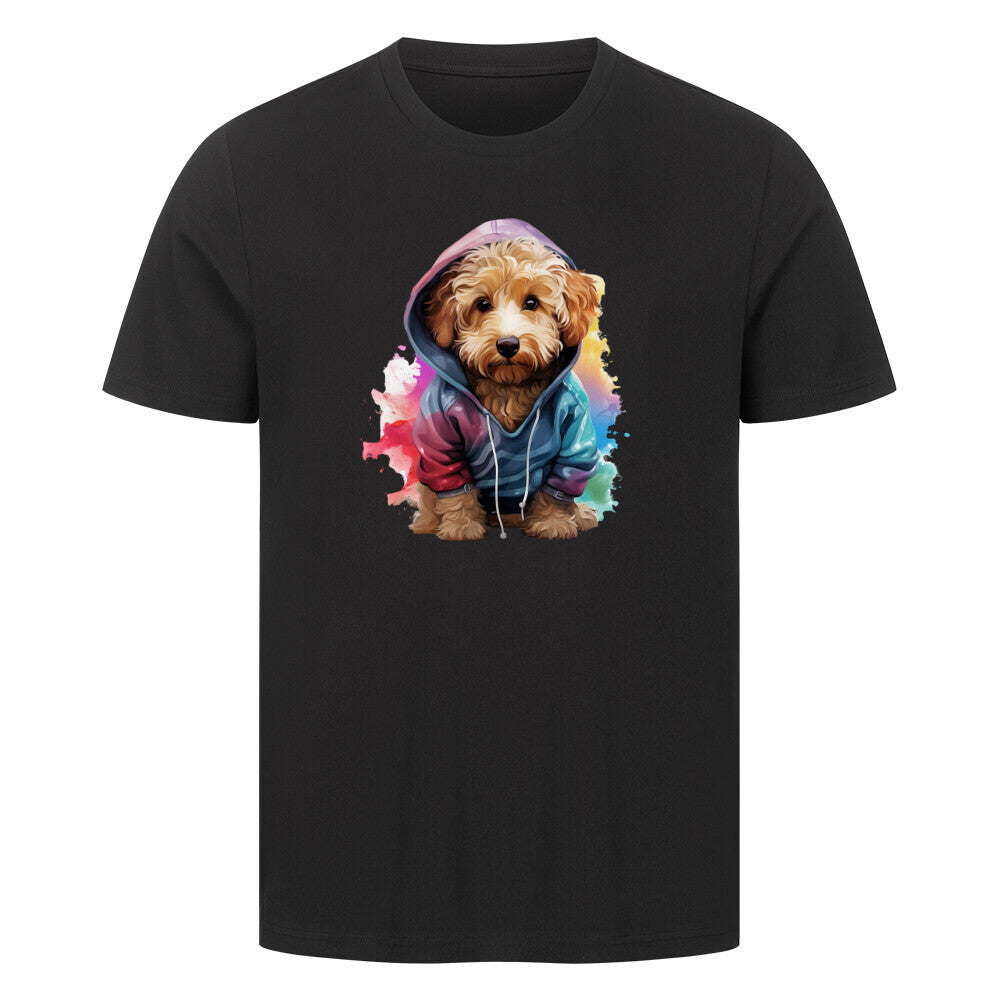 Premium T-Shirt "Golden Doodle Hooded" Schwarz – hunde-shirt.de