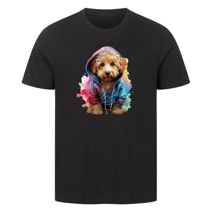 Premium T-Shirt "Golden Doodle Hooded" Schwarz – hunde-shirt.de